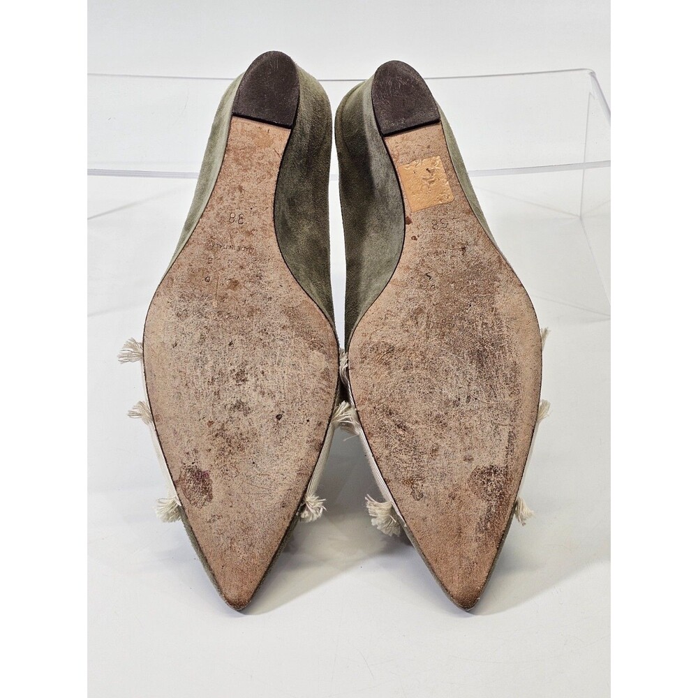 TRA MAD RKE 38 Suede Slip On Mule Wedge Heels Bow Detail Comfort Shoes GUC - Picture 9 of 10